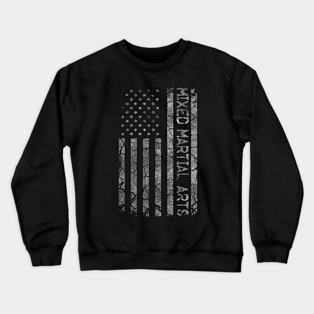 Vintage American Flag Mixed Martial Arts For Men And Women Crewneck Sweatshirt by issambak